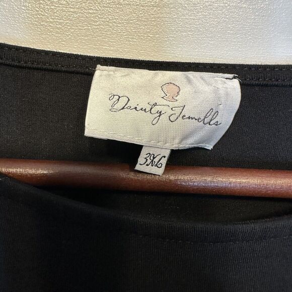 NWOT Dainty Jewells 3X Dress Black Long Sleeve Knee Length Your Favorite Stretch - Picture 7 of 9